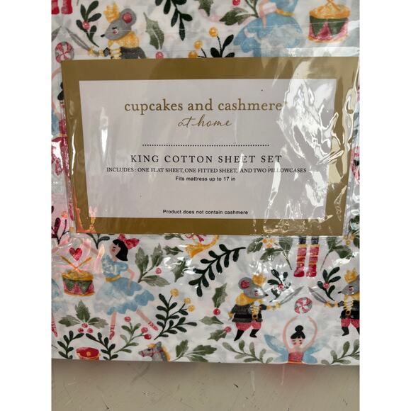 Cupcakes & Cashmere KING Sheets Christmas Holiday Nutcracker Ballerina Mouse - Picture 2 of 4